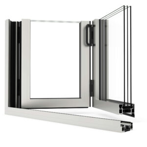Cortizo Bi-Fold Plus aluminum bi-fold window closed position exterior facade