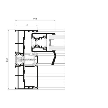 Living room featuring Cortizo Cor Vision aluminum window system with panoramic outdoor view
