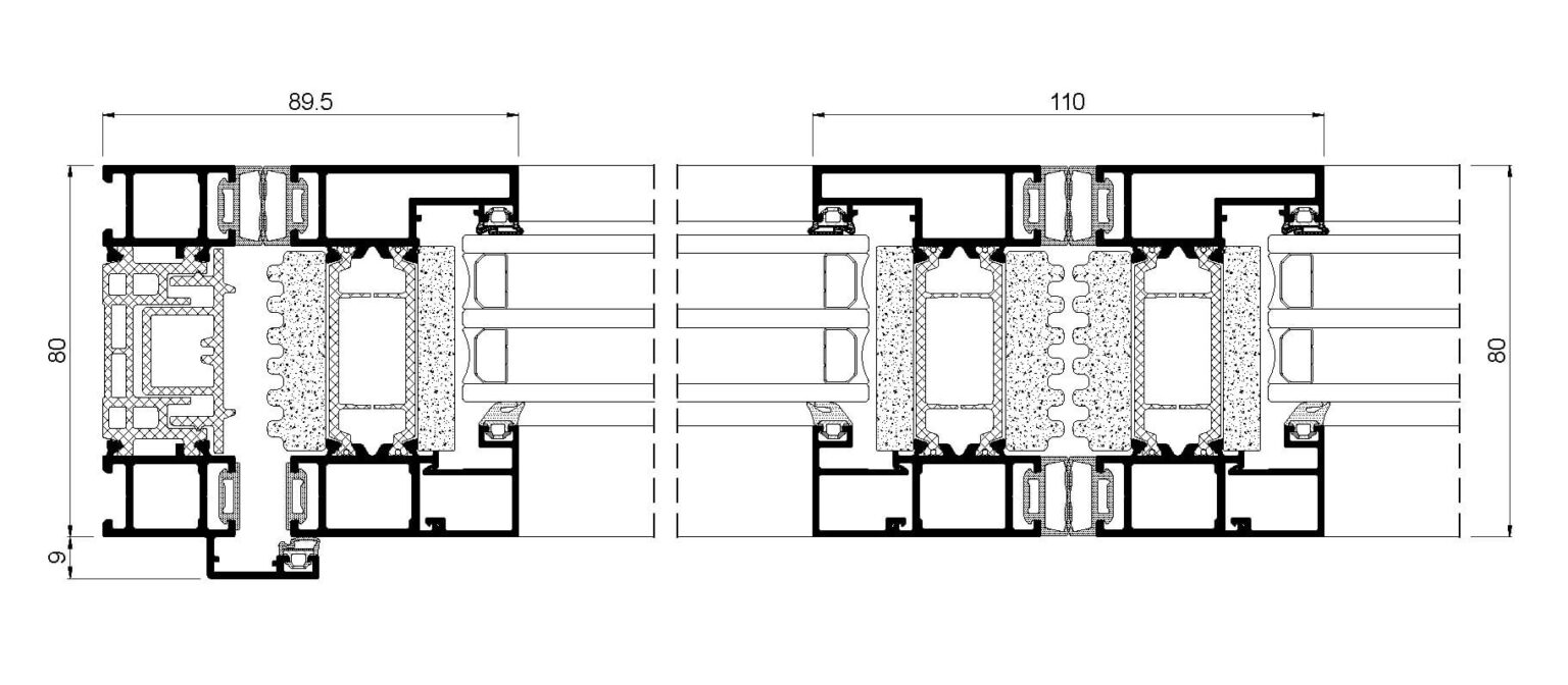 Living room with Cortizo Bi-Fold Plus aluminum window system fully open connecting indoor and outdoor space